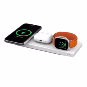 Belkin BoostCharge Pro 3-in-1 Wireless Charging Pad with MagSafe 15W - White (WIZ016AUWH)