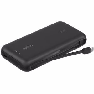 Belkin BoostCharge Power Bank 20K With Integrated Cable - Black(BPB024FQBK)