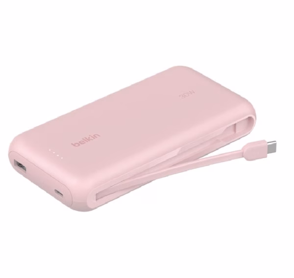 Belkin BoostChargeÂ Power Bank 20K With Integrated Cable - Pink (BPB024fqPK)