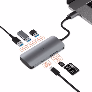 Cygnett Unite SlimMate 6-in-1 USB-C Multiport Hub Adapter Dock-(CY3316HUBC3)