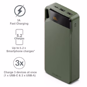 Cygnett ChargeUp Boost 4th Gen 20K mAh Power Bank- Green(CY4750PBCHE)
