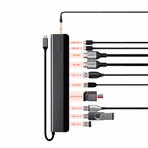 Cygnett UniteRiser 12-in-1 USB-C Multiport Hub Adapter-(CY5148HUB12)