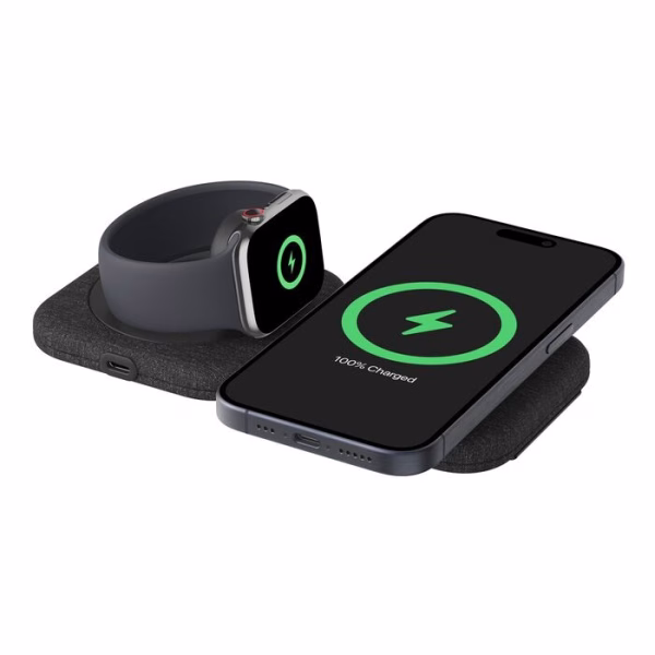 Belkin BoostCharge Pro 2-in-1 Magnetic Charging Travel Pad 15W With Qi2 - Black (WIZ026auBK)