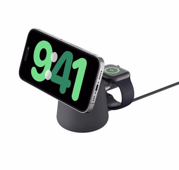 Belkin BoostCharge Pro 2-in-1 Wireless Charging Dock 15W With Qi2 - Black (WIZ027auH36)