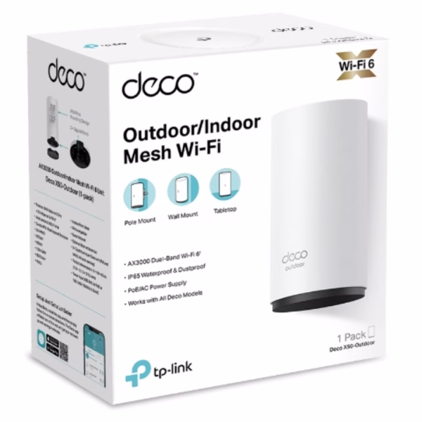 TP-Link Deco X50-Outdoor(1-pack) AX3000 Outdoor / Indoor Whole Home Mesh