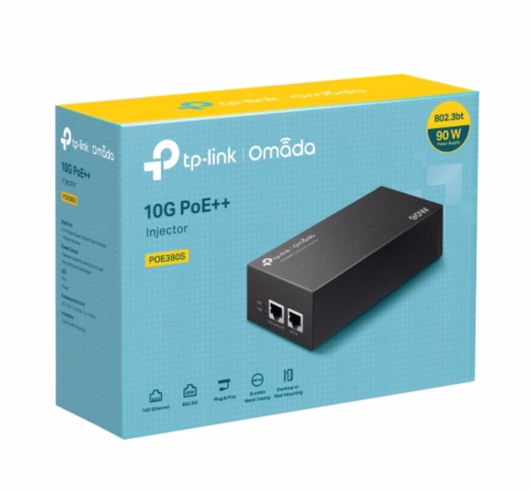 TP-Link POE380S Omada 10G PoE++ Injector PORT: 1x 10Gbps PoE Port