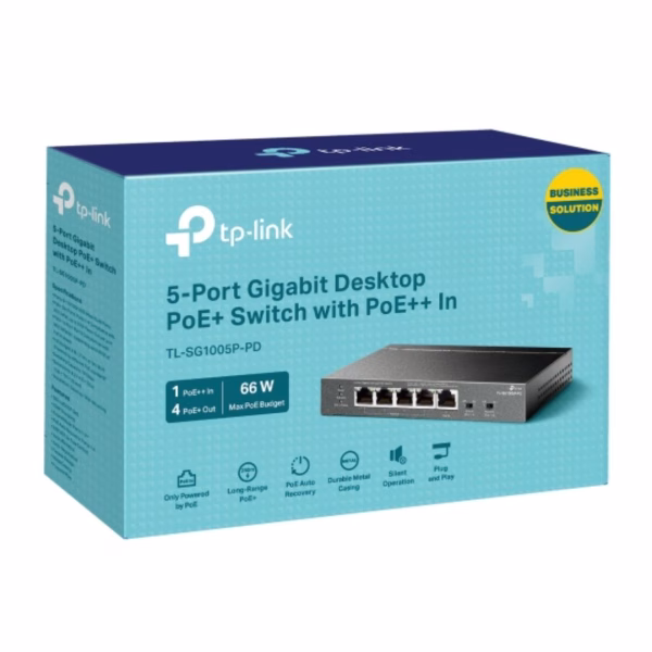 TP-Link TL-SG1005P-PD 5-Port Gigabit Desktop PoE+ Switch