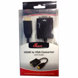 8Ware HDMI to VGA 19-pin to 15-pin Male to Female Converter without Power Adapter plus 3