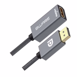 8ware DisplayPort DP to HDMI Adapter Converter Cable 15cm - Male to Female 1080P Gold-Plated for PC/Laptop to HDTVs Projectors Displays Retail Pack