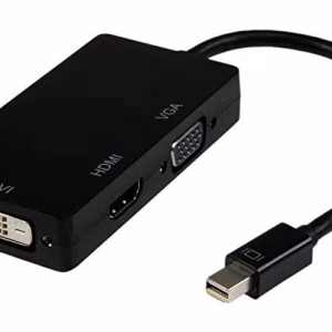 8ware 3 in1 Thunderbolt Mini DP DisplayPort to HDMI DVI VGA Hub Adapter Converter Cable for MacBook Air Mac Mini Microsoft Surface Pro 3/4/5