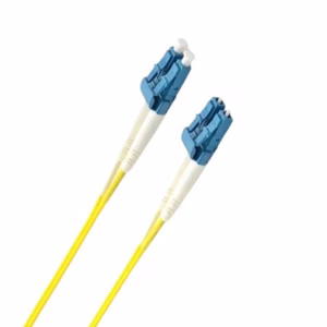 8ware 1m LC-LC OS2 Single Mode Dual-Core Fibre Optic Cable UPC Duplex Armoured Low Smoke Zero Halogen (LSZH) Jacket Yellow