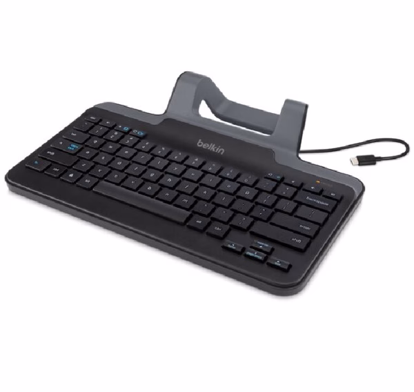 Belkin Wired Tablet Keyboard with Stand with USB-C Connector - Black (B2B191)