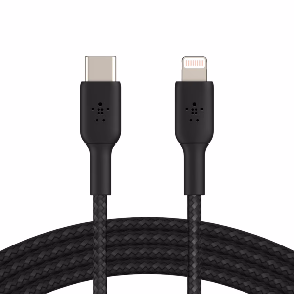 Belkin BoostCharge Braided Lightning to USB-C Cable (2M) - Black(CAA004bt2MBK)