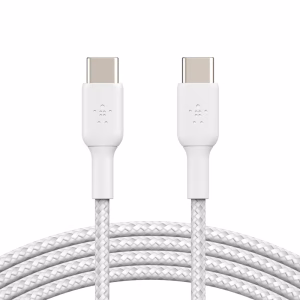 Belkin BoostCharge Braided USB-C to USB-C Cable (1M) - White (CAB004bt1MWH)