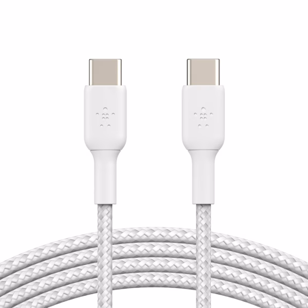 Belkin BoostCharge Braided USB-C to USB-C Cable (1M) - White (CAB004bt1MWH)
