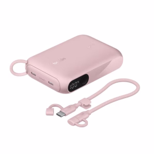 Belkin BoostCharge Power Bank 10K with Display + USB-C to USB-C Cable 60W (15CM) - Pink (BPB027fqPK)