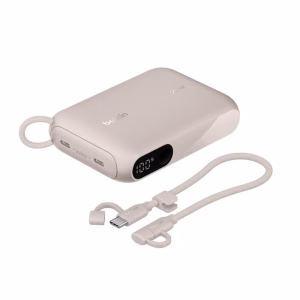 Belkin BoostCharge Power Bank 10K with Display + USB-C to USB-C Cable 60W (15CM) - Sand (BPB027fqSD)