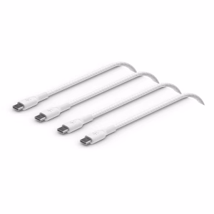 Belkin BoostCharge Braided USB-C to USB-C Cable (1M) (Pack of 2) - White (CAB004bt1MWH2PK)