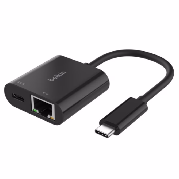 Belkin Connect USB-C to Ethernet + Charge Adapter - Black (INC019BTBK)