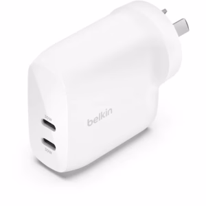 Belkin BoostCharge Pro 60W Dual USB-C PD 3.1 PPS Wall Charger - White (WCB010auWH)