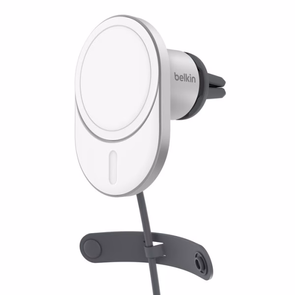 Belkin BoostCharge Pro Magnetic Wireless Car Charger 15W With Qi2 - White (WIC008btGR-V2)