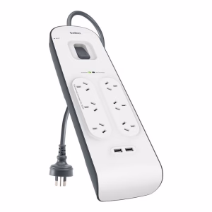 Belkin SurgePlus 6-Outlet 2-Meter Surge Protection Strip With Two (2.4) Amp USB Charging Ports