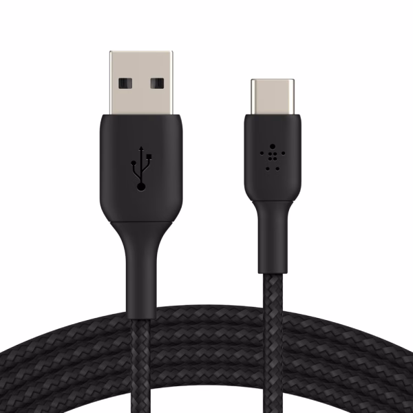 Belkin BoostCharge Braided USB-C to USB-A Cable (3M) - Black (CAB002bt3MBK)
