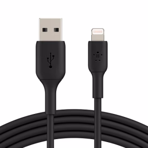 Belkin BoostCharge Braided Lightning to USB-A Cable (2M) - Black (CAA002bt2MBK)