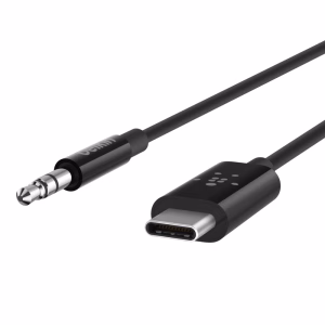 Belkin RockStar 3.5mm Audio Cable with USB-C Connector(0.9M) - Black (F7U079bt03-BLK)
