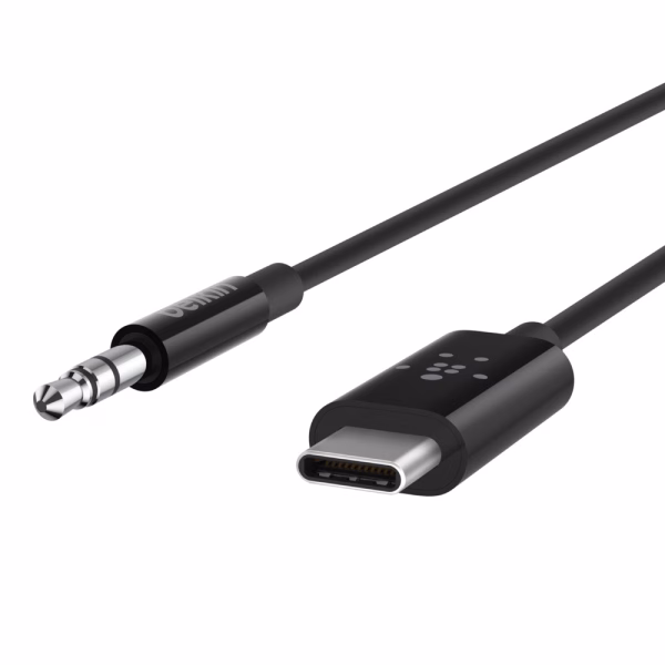 Belkin RockStar 3.5mm Audio Cable with USB-C Connector(0.9M) - Black (F7U079bt03-BLK)