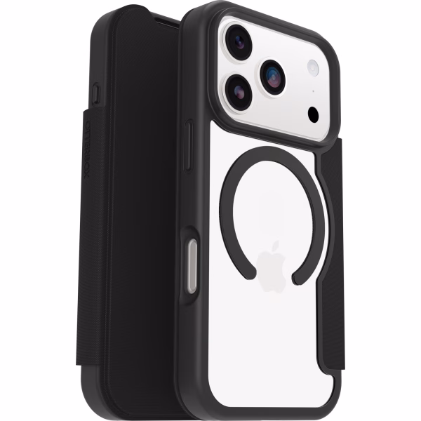 OtterBox React Folio MagSafe Apple iPhone 17 Pro (6.3') Case Black Crystal (Clear/Black) - (77-98588)
