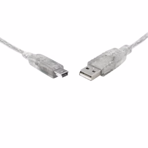 8Ware USB 2.0 Cable 1m A to Mini-USB B Transparent