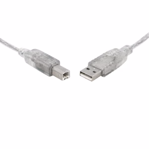 8Ware USB 2.0 Cable 3m Type A to B Transparent