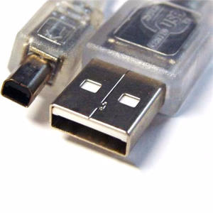 8Ware USB 2.0 Cable 3m A to B 4-pin Mini Transparent Metal Sheath