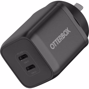OtterBox 65W Dual Port USB-C PD Fast GaN Wall Charger Black