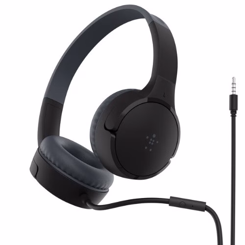 Belkin SoundForm Mini Wired on-Ear Headphones for Kids Black