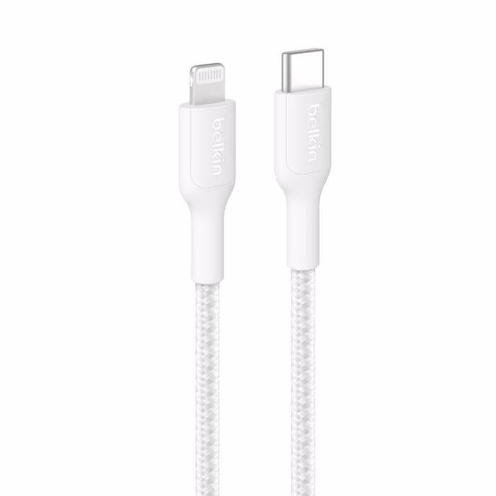 Belkin BoostCharge Pro Braided Lightning to USB-C Cable 1M White