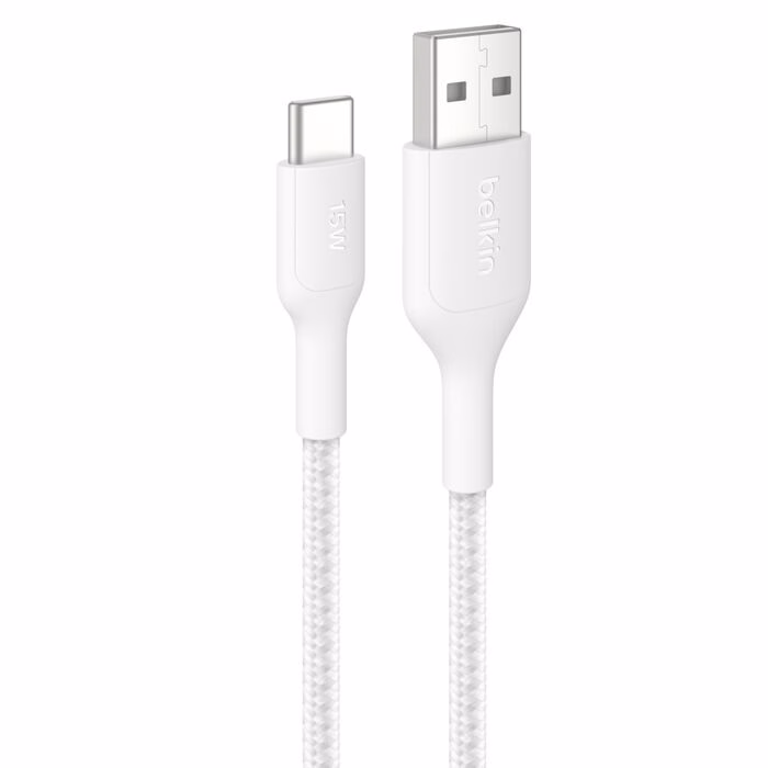 Belkin BoostCharge Pro Braided USB-C to USB-A Cable 2M White