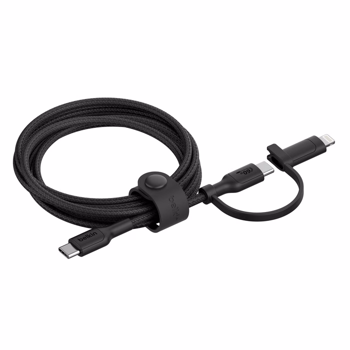 Belkin BoostCharge Pro 2-in-1 USB-C to Lightning 1.5M Black
