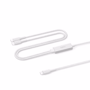 Belkin BoostCharge Pro Braided USB-C to Dual USB-C Cable 1.5M White