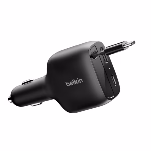 Belkin BoostCharge 75W Retractable Car Charger Black