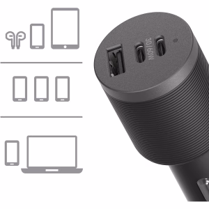 OtterBox 72W USB-C Triple Port Premium Pro Fast Car Charger Black