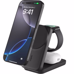 Belkin UltraCharge 3-in-1 Foldable Magnetic Charger Black